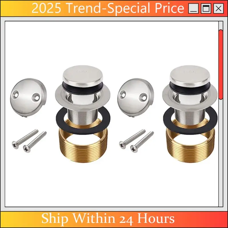 

Feb.Odor устойчивый комплект для отделки сливной ванны с двойным отверстием, сменный комплект сливного комплекта для ванны с резьбой