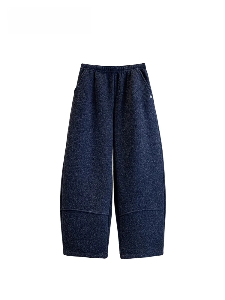 

High Waist Fce Lined Wide Leg Pants for plus Size Women Autumn Winter New Sle Slimming Loose Trousers Casual Harajuku Sle