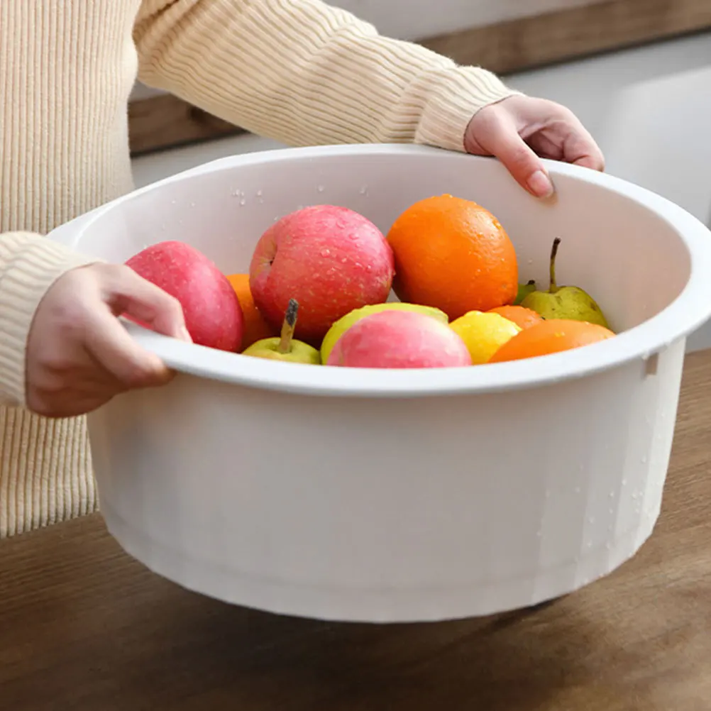 

2Pcs Thickened Wash Basin Multipurpose Scrub Tub Builtin Washboard Laundry Foot Soaking Basin for Home Travel Dorm