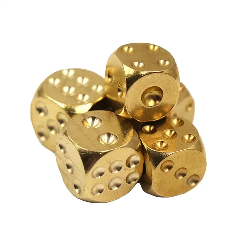 Copper Dice 11 13 15 16 20mm Brass Dice Home Decoration Artware Props Bar Supplies Game Tool Copperware Metal Dice