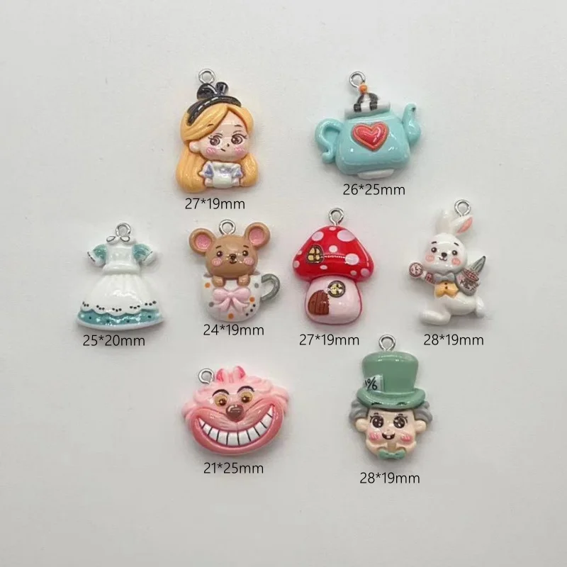 10Pcs Cartoon Animal Resin Charms Kawaii DIY Decor Accessories Earring KeyChain Necklace Trinket Pendant Jewelry Findings charms