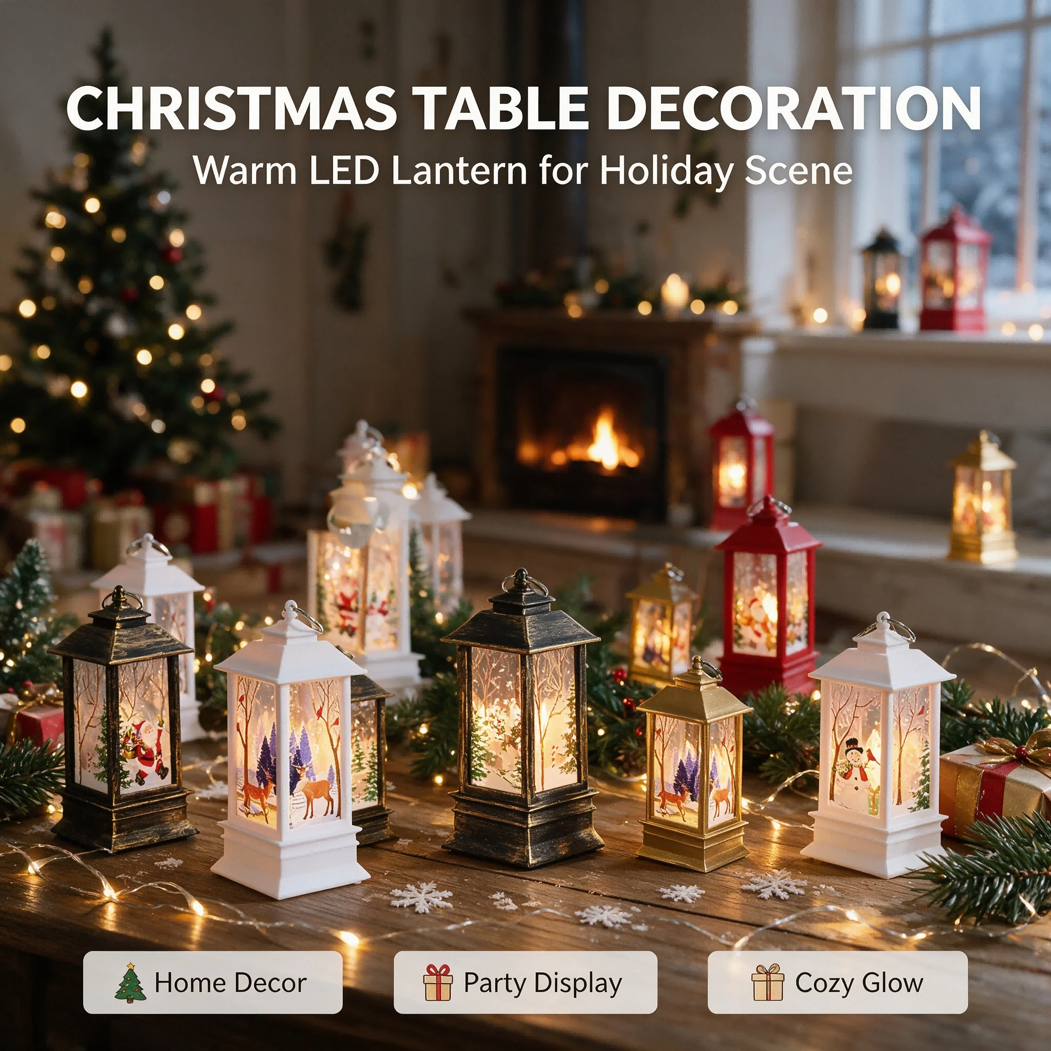 1pc Christmas LED Desk Lamp Toy 12.5 cm Santa Claus and Snowman Handheld Candle Lamp Toy Ornament Desktop Party Decor Gift