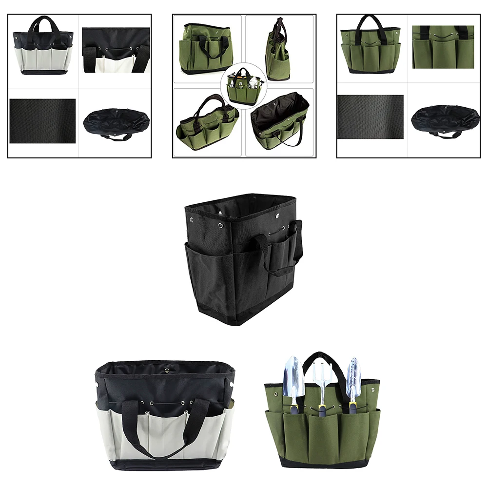 Perfetto per il giardinaggio Borsa portaoggetti da giardino Stoccaggio multiuso 34W X 17D X 30H Cm Panno Oxford 600D Ampio spazio di archiviazione