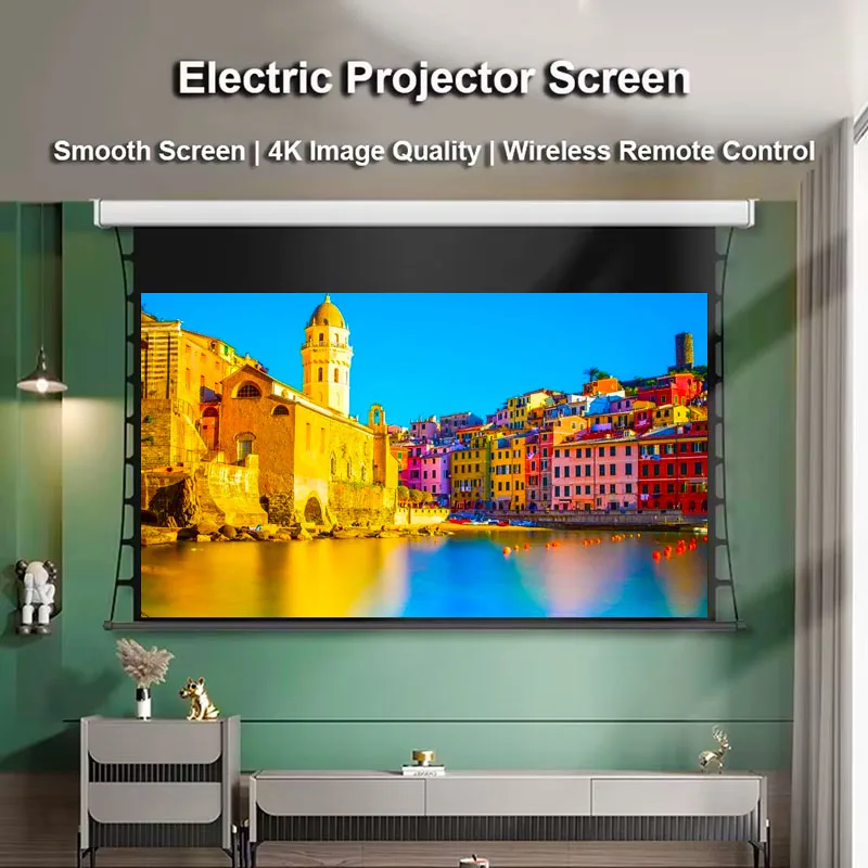 

Моторизованный проекционный экран ALR с натяжением по краям, премиум-класса Black Diamond с высоким коэффициентом усиления и защитой от света, 60-150 дюймов для проекторов с большим расстоянием проекции, 4K 3D Ultra