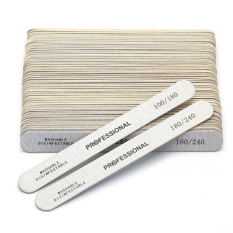 10/25/50 Piezas de Bloques de Lijado de Madera para Uñas, 100/180/240, para Manicura, Pedicura, Esmalte de Uñas en Gel, Limas Profesionales, Puntas Artificiales
