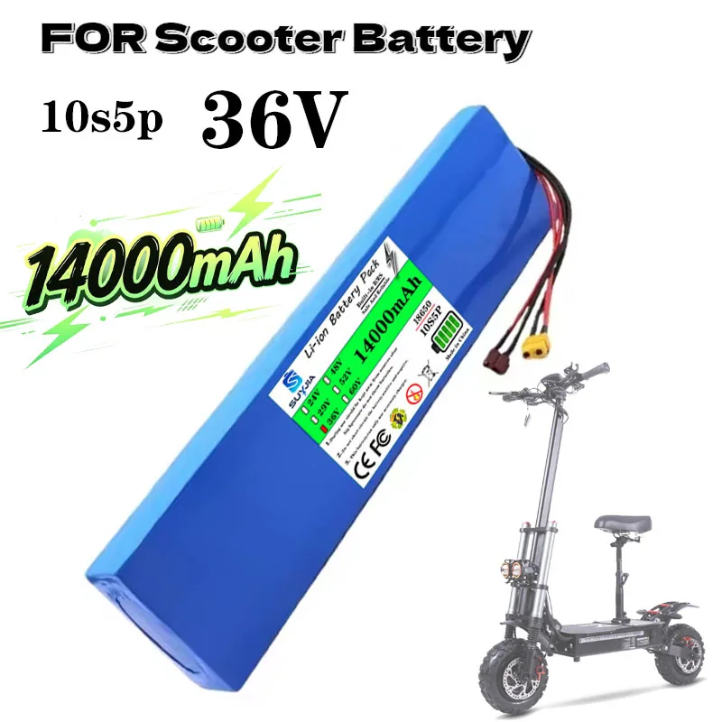 36V 14000mAh 10S5P 18650 rechargeable lithium battery – equipped with BMS, supports 500W durable scooter