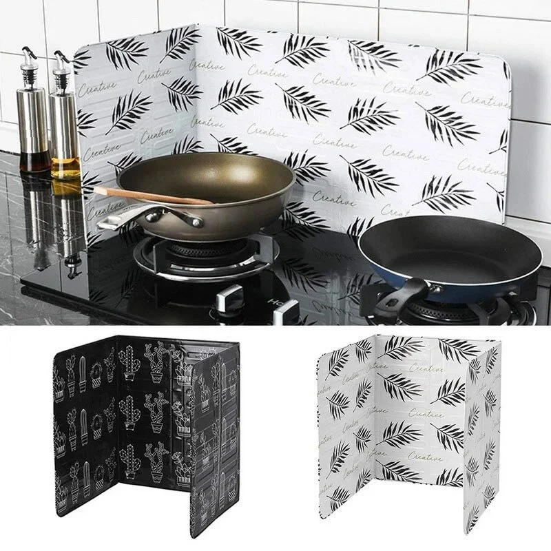 1Set Kitchen Guard Stove Oil Splash Protector Flat Cooking Frying Pan Screen Cover Gas Removal Rust Tools