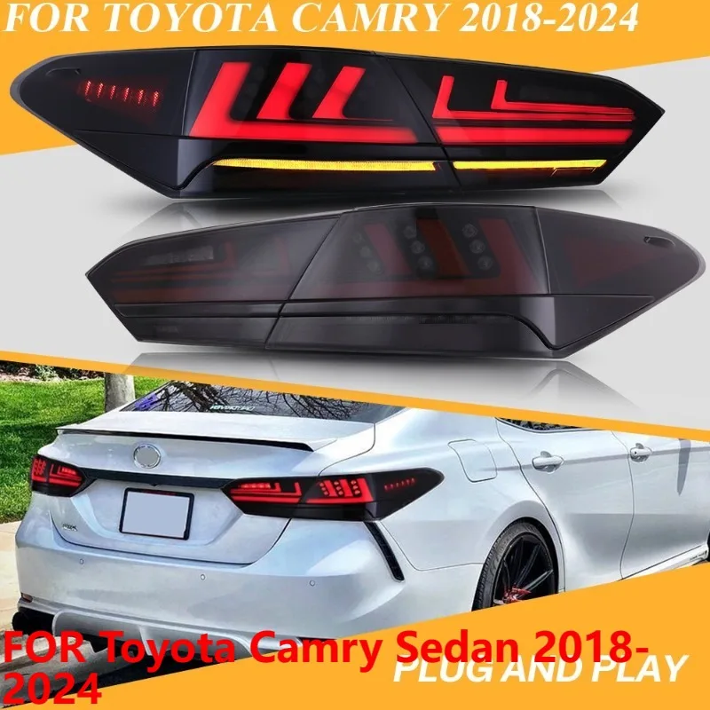 

Для Toyota Camry Sedan 2018-2024 дымчатые полностью светодиодные задние фонари последовательные задние фонари
