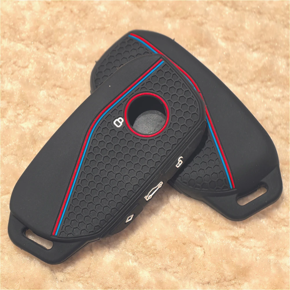Silicone Case For BMW IX IM I5 M60 X5 X7 X6 7 Series X7 I7 IX 740LI Alcantara Car Remote Key Case Cover Shell Accessories