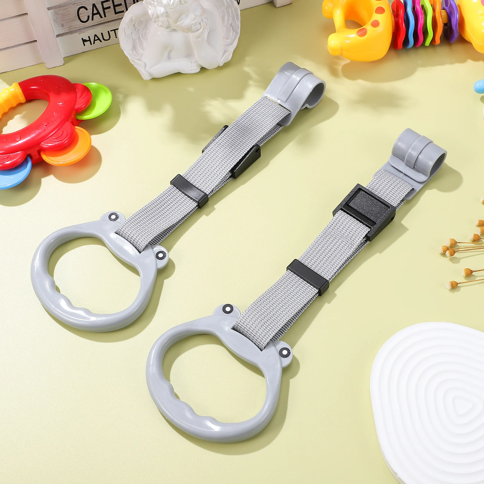 2 pcs Pull Rings Adjustable Toddler Walking Assistant Infant Bed Ring Ergonomic Safe Sturdy Non-Slip