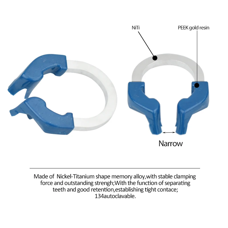 デンタルデッドマトリックスナローリング、メタルマトリックス、メタルクランプ、歯科医ツール、ニッケルクランプチタン