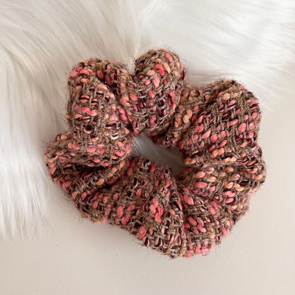 Autumn And Winter New Small Fragrance Tweed Wool Headband Retro Elastic Large Scrunchie Hair Accessories For Woman Girls