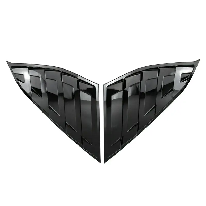 Rear Side Vent Quarter Window Louver Shutter Cover For 2018-2022 Honda Accord Glossy Black