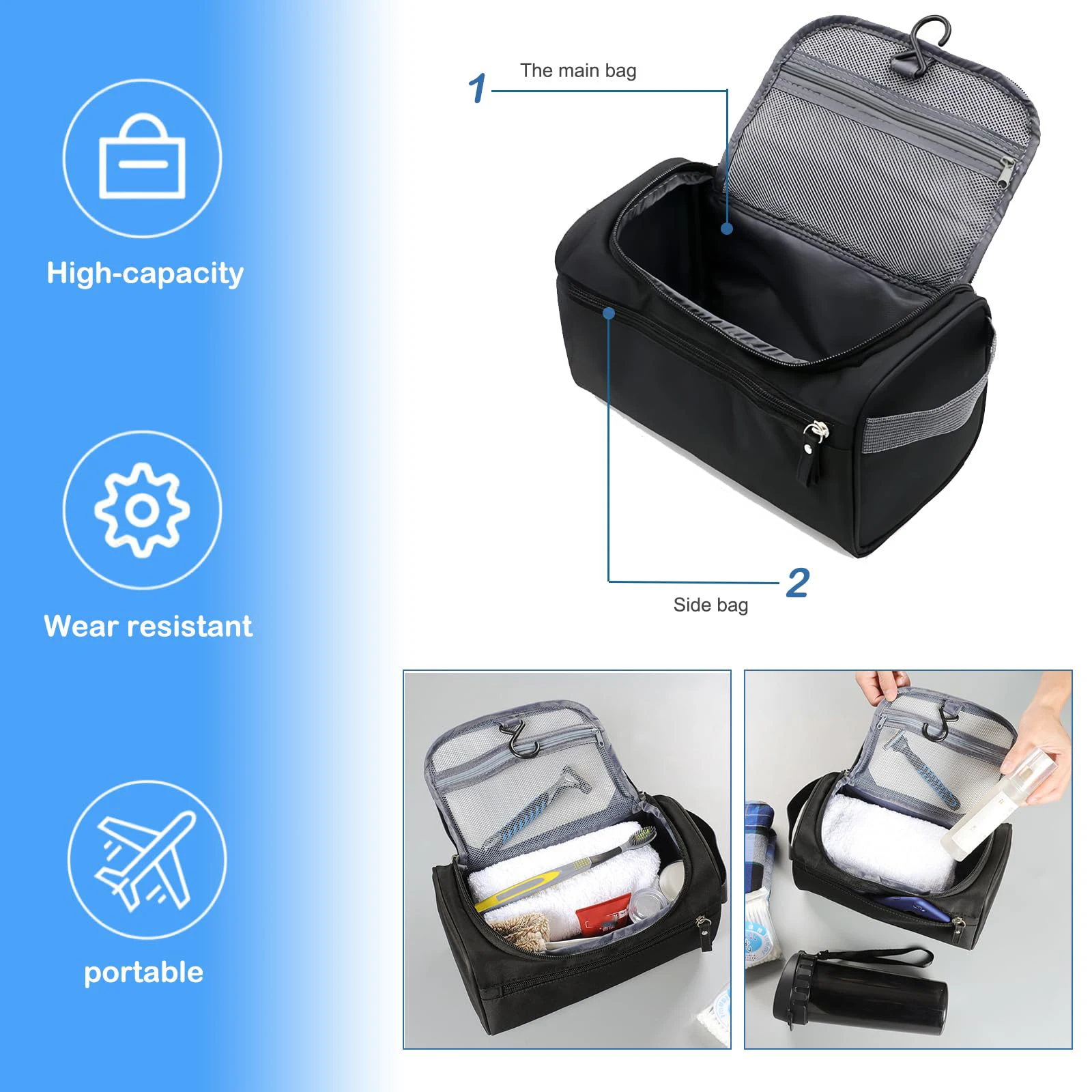 Portable Projector Storage Bag for HY300 Pro HY300 Ultra HY260 Pro Travel Carry Case with Hanging Hook Large Capacity