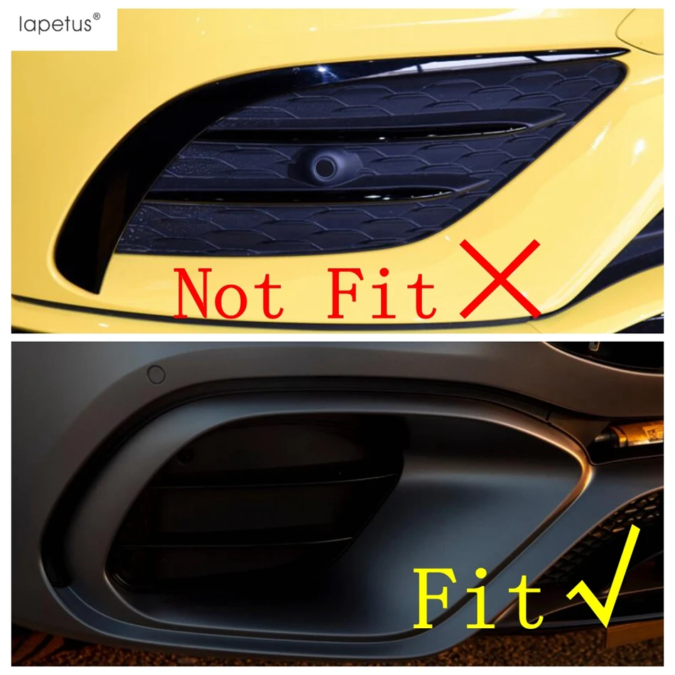 Front Bumper Fog Light Lamp Air Knife Spoiler Cover Trim For Mercedes Benz CLA45 AMG C118 2020 2021 Black Exterior Accessories