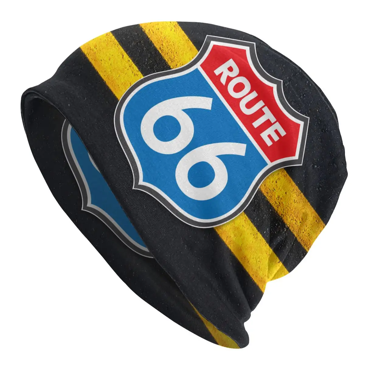 

U S Route 66 Strips Men Women Thin Beanies Outdoor Ski Cap Double Layer Fabric Bonnet Hat