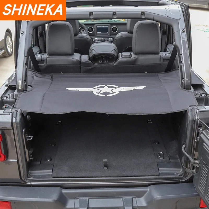 SHINEKA Car Trunk Curtain Cover Rear Cargo Protector Shade Shield Pad for Jeep Wrangler JL 2018 2019 2020 2021 2022 2023 Up