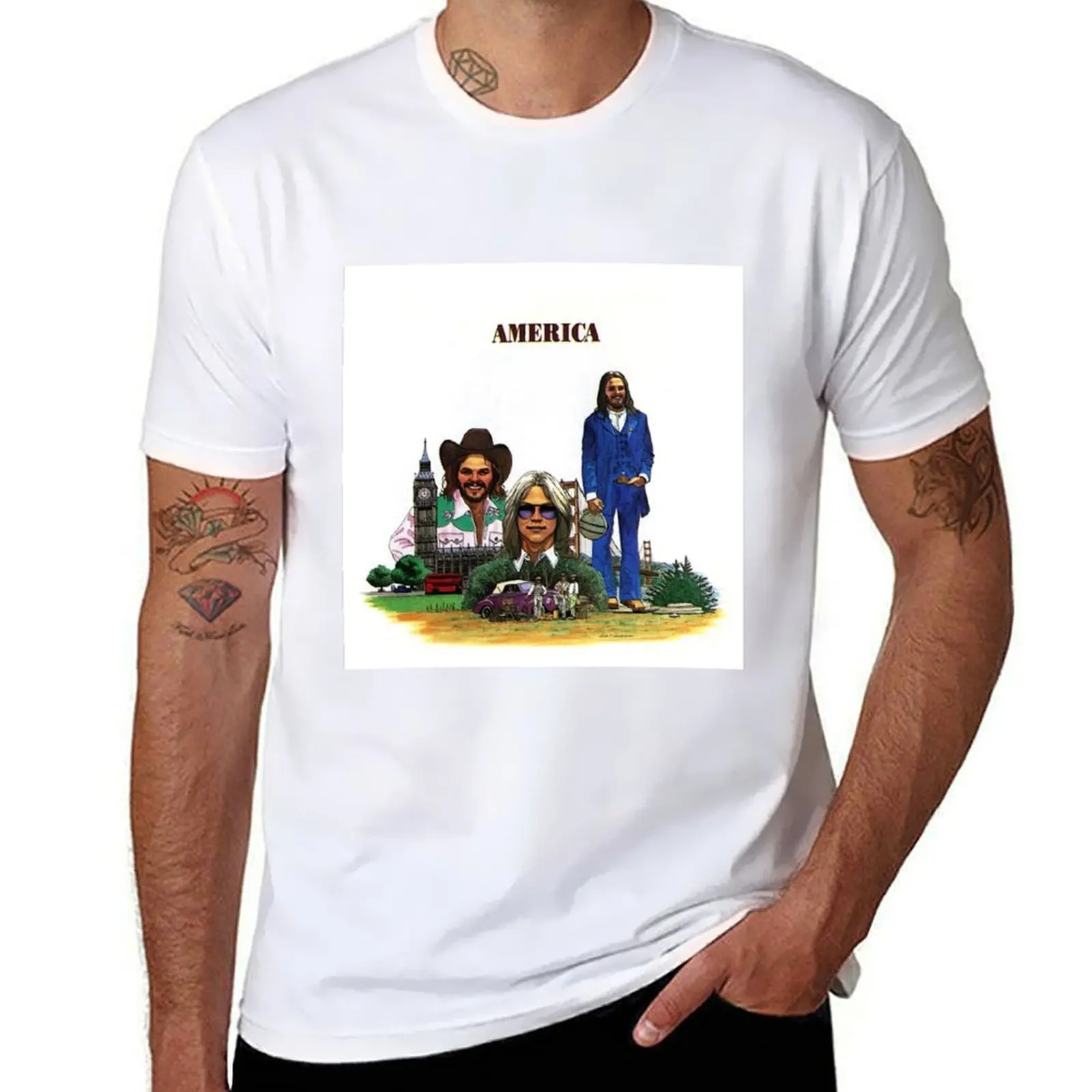 

America band T-Shirt t shirts for man slim fit t shirts for man cotton soft T-Shirt
