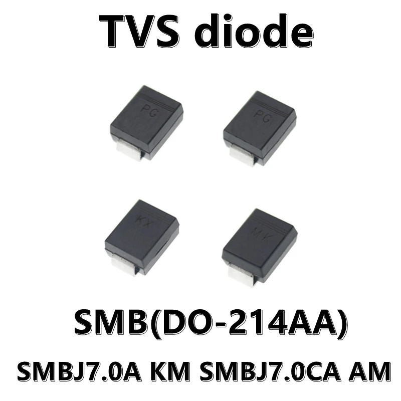 (20pcs) SMBJ7.0A KM SMBJ7.0CA AM SMD TVS Transient Suppression Diode SMB DO-214AA 7V