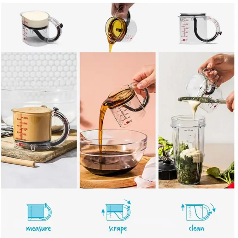 Comprehensive Kitchen Tool with Adjustable Measuring Cup and Scraper Base; Ideal for Baking and Cooking Use.
