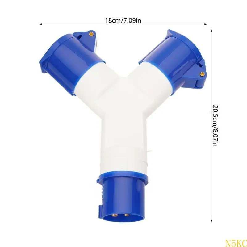 N5KC 3 Pin Industrial Plug Wall Socket 2 Way Cable Plug spliters Waterdichte wandbus 2 -weg splitters Adapters