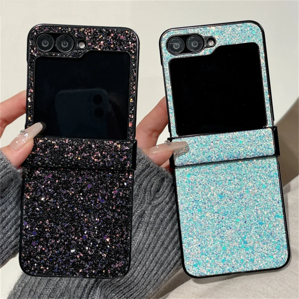 Luxury Bling Glitter Diamond Starry Sky Case For Samsung Z Fold Z Flip 6 5 4 3 ZFold6 ZFlip6 Shiny Shockproof Hinge Protect Capa