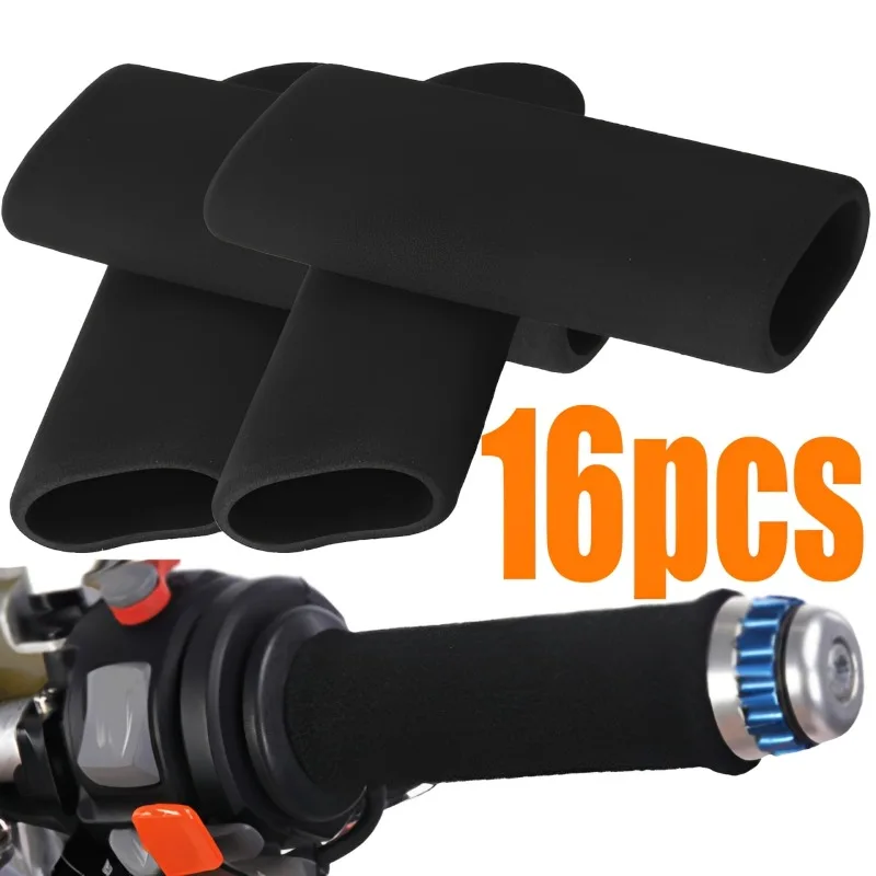 Motorcycle Handlebar Grips Anti-Slip Foam Handlebar Grips Vibration-Dampening Comfort Handlebar Grips 16pcs Equipments