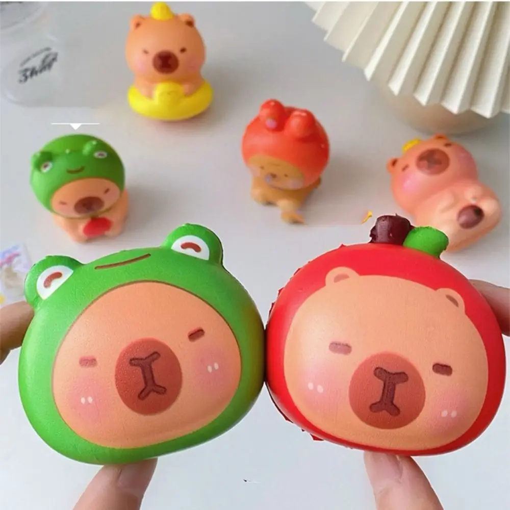 Morbido giocattolo sensoriale Capibara Giocattolo da spremere Rimbalzo lento Giocattolo di agitazione Giocattolo di agitazione del fumetto PU 3D Pizzico Giocattolo di decompressione Kid