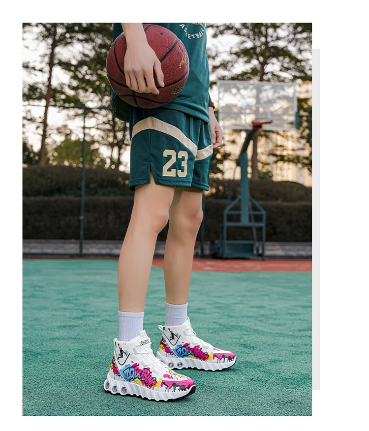 Frühling und Herbst Neuer Stil Farbblockierende Trendige Laufschuhe, Übergrößen Herrenschuhe, High-Top Dicksohlige Freizeitschuhe, Vielseitige Sportschuhe – Detail 20
