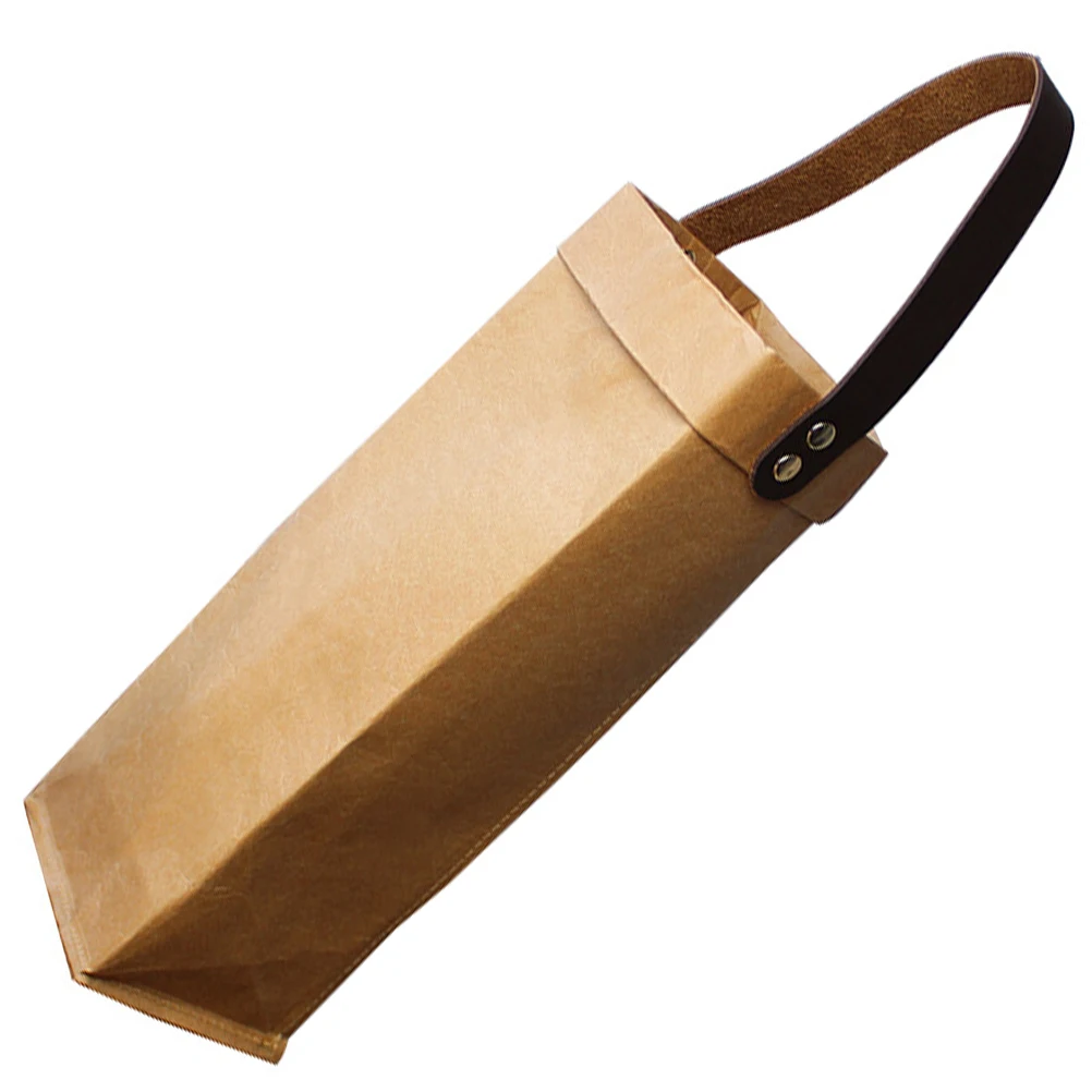

Kraft Paper Gift Bag for Bottle Red Bags Christmas Party Tote Brown Bottle Holder Storage Pouch Portable