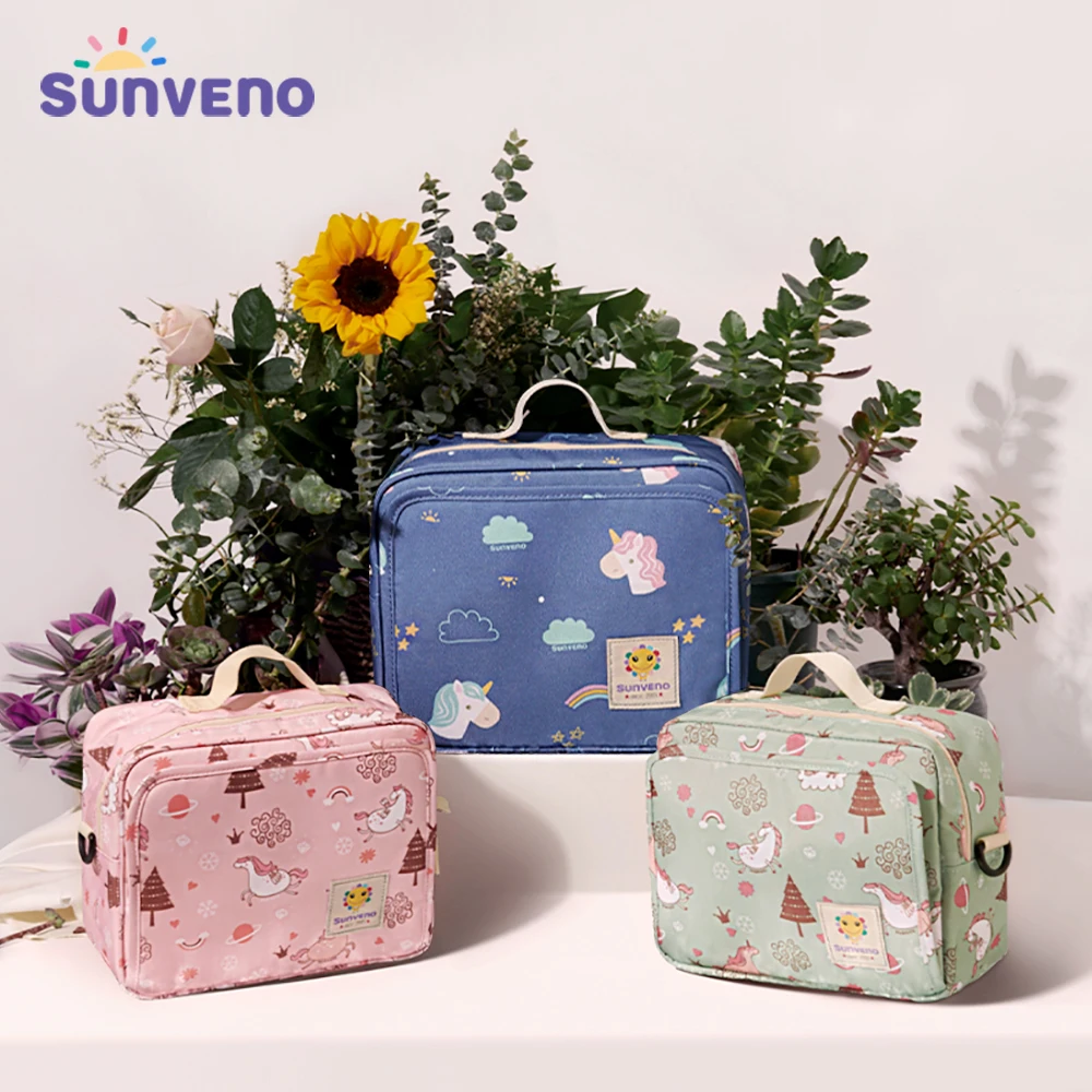 Sunveno-Bolsa de pañales impermeable para mamá, bolsa de pañales de tela lavable, bolsas húmedas reutilizables, organizador de 23x18cm