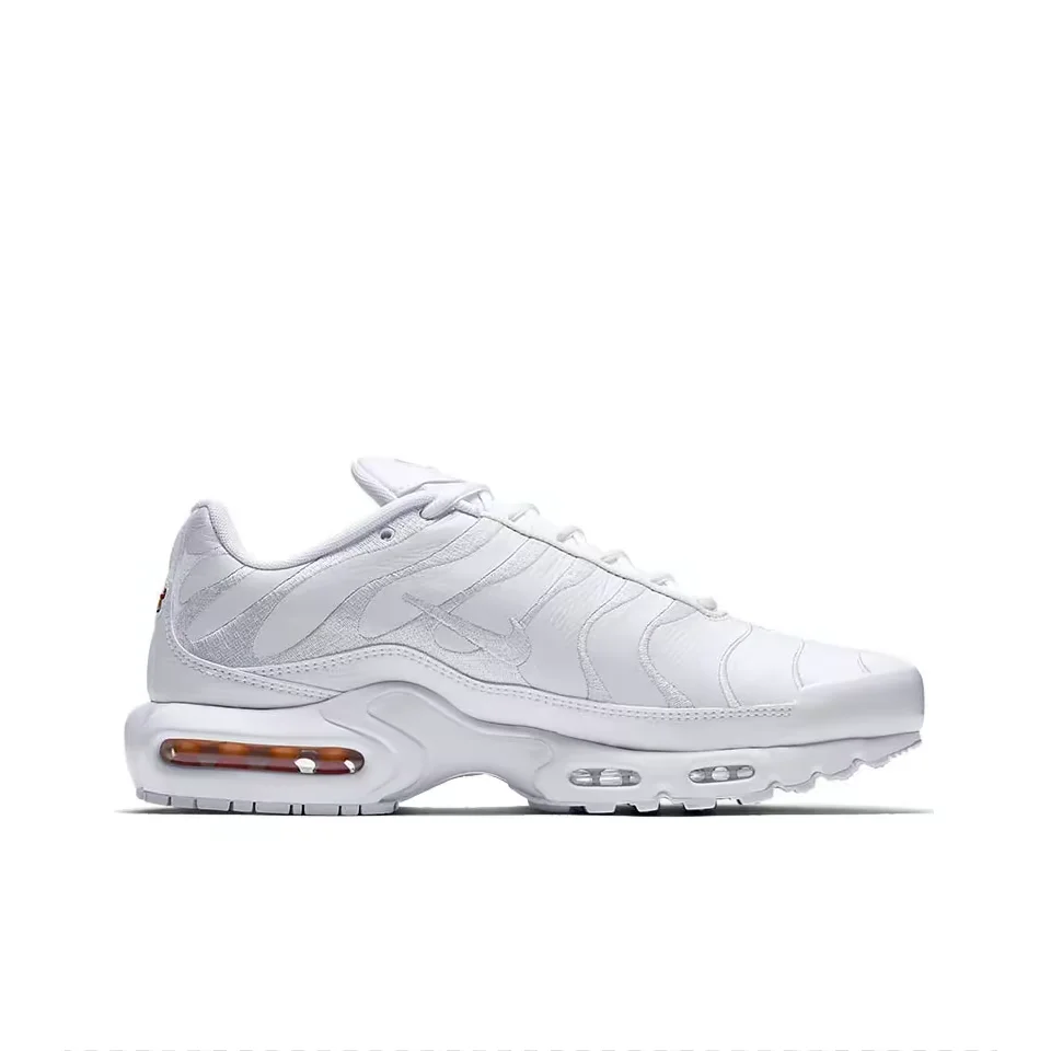 Nike Air Max Plus Triple White AJ2029-100 Shock-absorbing, Non-slip and Wear-resistant Low-top Running Shoes for Men