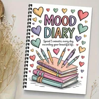 Emotional Journal A5 Spiral Notebook 5-Min Daily Mood Tracker for Anxiety Relief Stress & Mental Clarity Planner 3