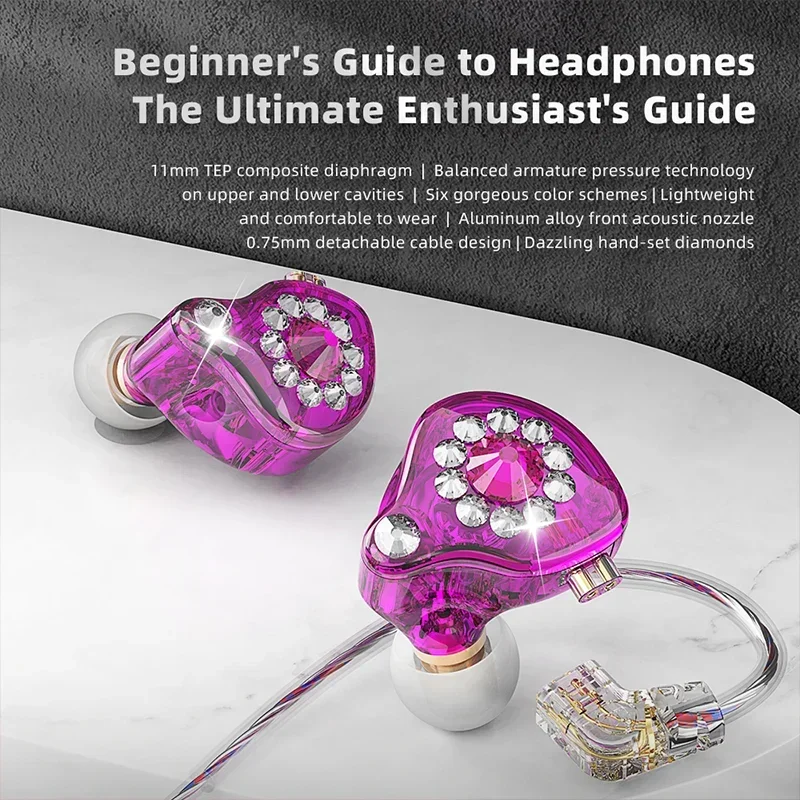 Wired Earphones in Ear Headphones HiFi Bass For iPhone Android 3.5mm Detachable Cable Sport Earbuds Mic Noise Isolating Musics