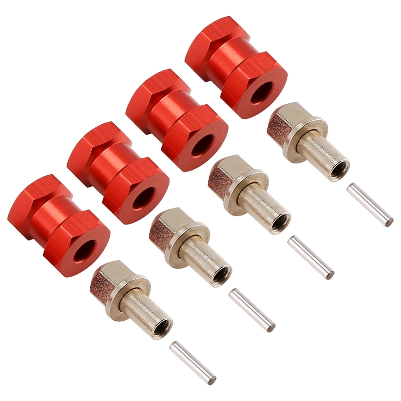 4Pcs Aluminum 12Mm Hex Wheel Hub Drive Adaptor Extension Combiner Coupler For 1/10 RC Car Crawler SCX10 D90