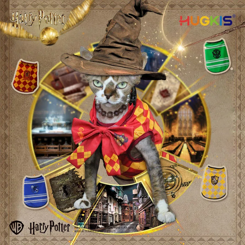 Corbatas de Moño Originales de Harry Potter para Mascotas, Chalecos de Hogwarts Gryffindor Slytherin, Corbata de Moño para Mascotas de la Escuela de Magia, Disfraces, Juguetes, Regalos