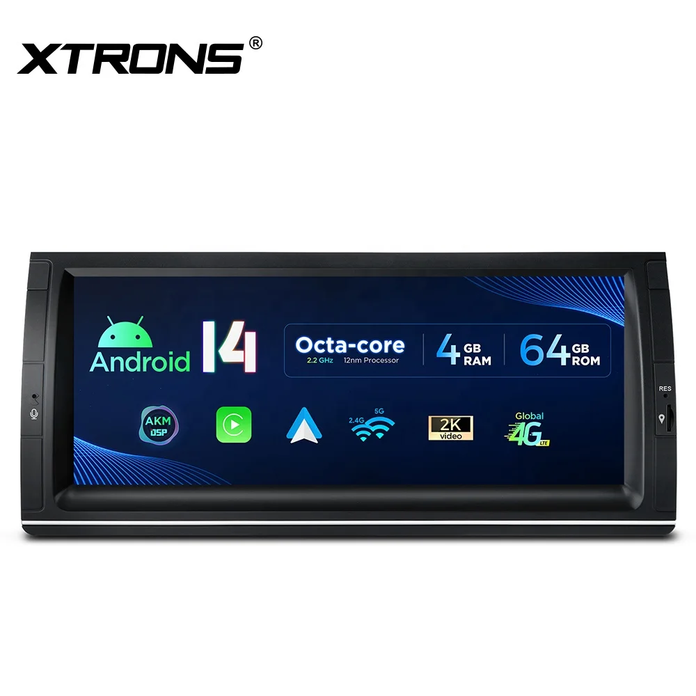 XTRONS 10.25 بوصة 4 + 64 جيجابايت عالمي 4G أندرويد 14 IPS مشغل وسائط متعددة ستيريو للسيارة مدمج AKM DSP أجهزة استشعار جيروسكوب لسيارات BMW
