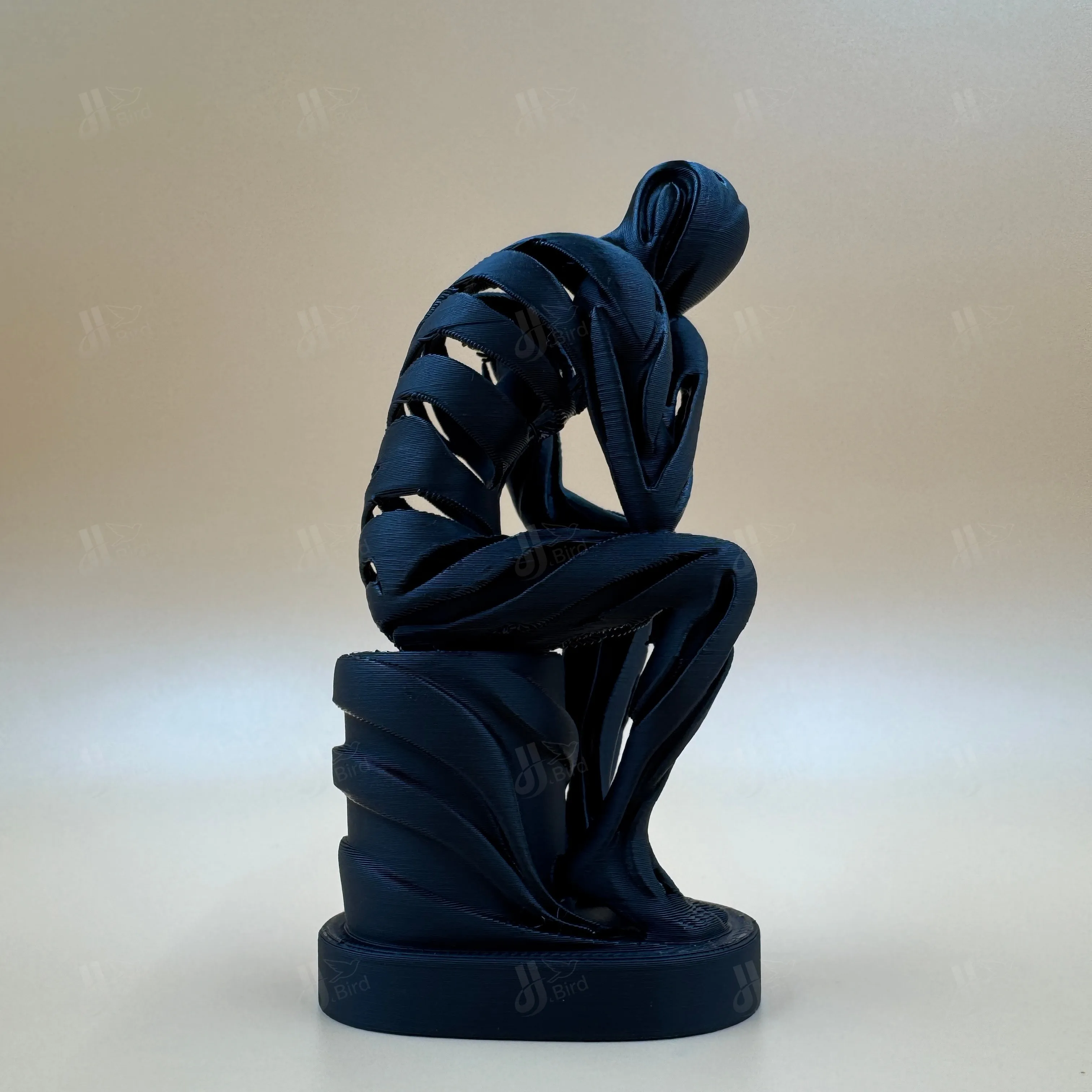 Exquisite Black Hollowed Thinker Figurine