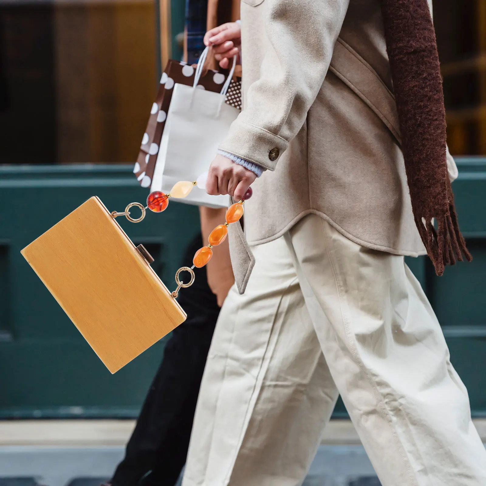 2 szt. Żywiczny łańcuszek do torebki, stylowy pasek z imitacji kamienia, zamiennik do torebek, toreb na ramię, kopertówek, dekoracja DIY, żywiczny łańcuszek do torebki