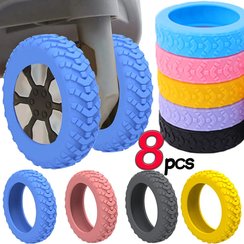 Luggage Wheels Protector Silicone Wheels Noise Reduction Wheels Guard Cover Caster Shoes Travelling Luggage Suitcase Accessories