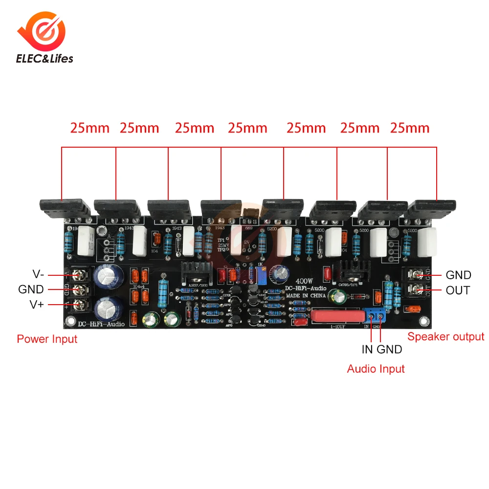 400 واط أحادية مكبر للصوت مجلس وحدة صوت عالية الطاقة مع 1943 + 5200 أنبوب عالي الطاقة تيار مستمر 20-90 فولت لأنظمة الصوت المهنية