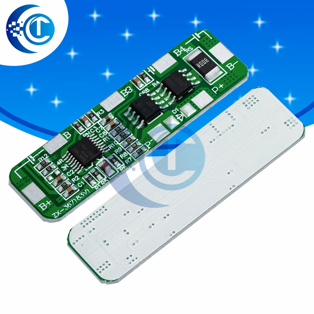 1PC 18650 Battery BMS Protection Module (4S 20A): 4.35V/2.5V Protection + 5A Discharge & Cell Balancing