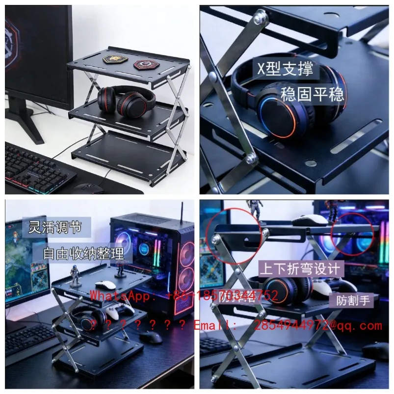 E-sports Desktop Rack Storage Multi-function Folding Table Convenient Office Finishing Rack