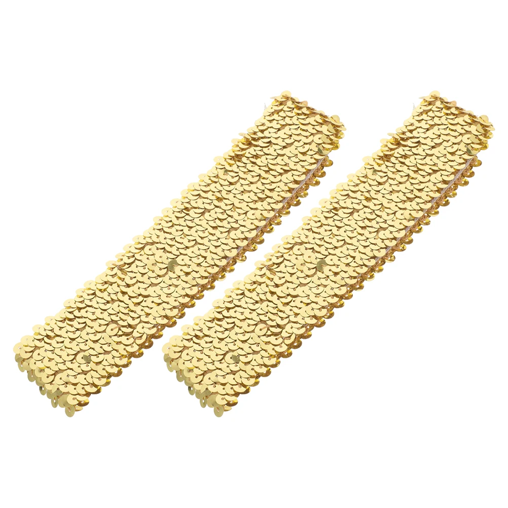 

2Pcs Elegant Glitter Sequin Headbands for Women Elastic Sparkle Hairbands for Sports Yoga Running Non-Slip Bands