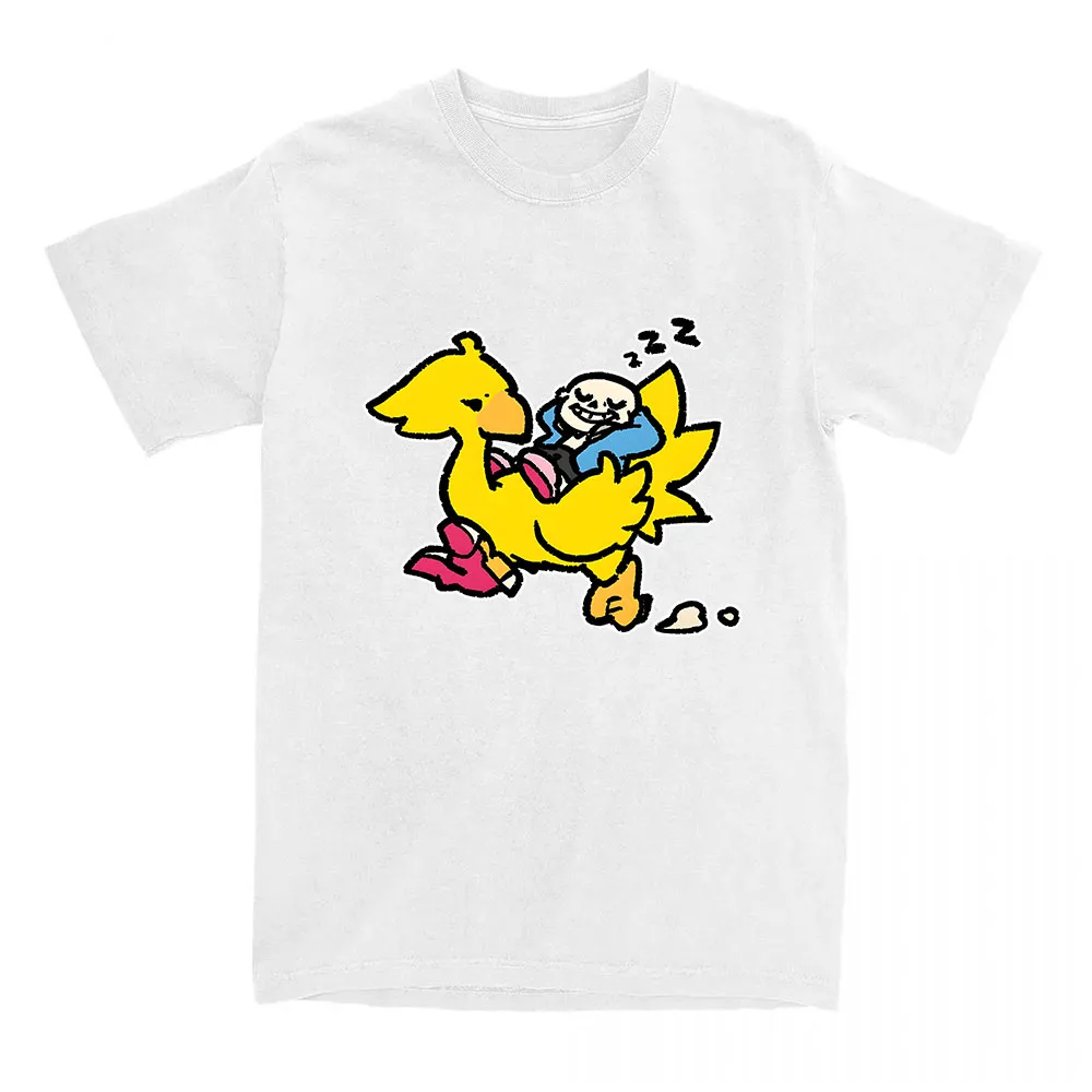 

Sans and Chocobo Tee Game UNDERTALE X SQUARE ENIX T-shirt Women Loose O-neck Fashion Tshirts Streetwear Graphic Print T Shirts