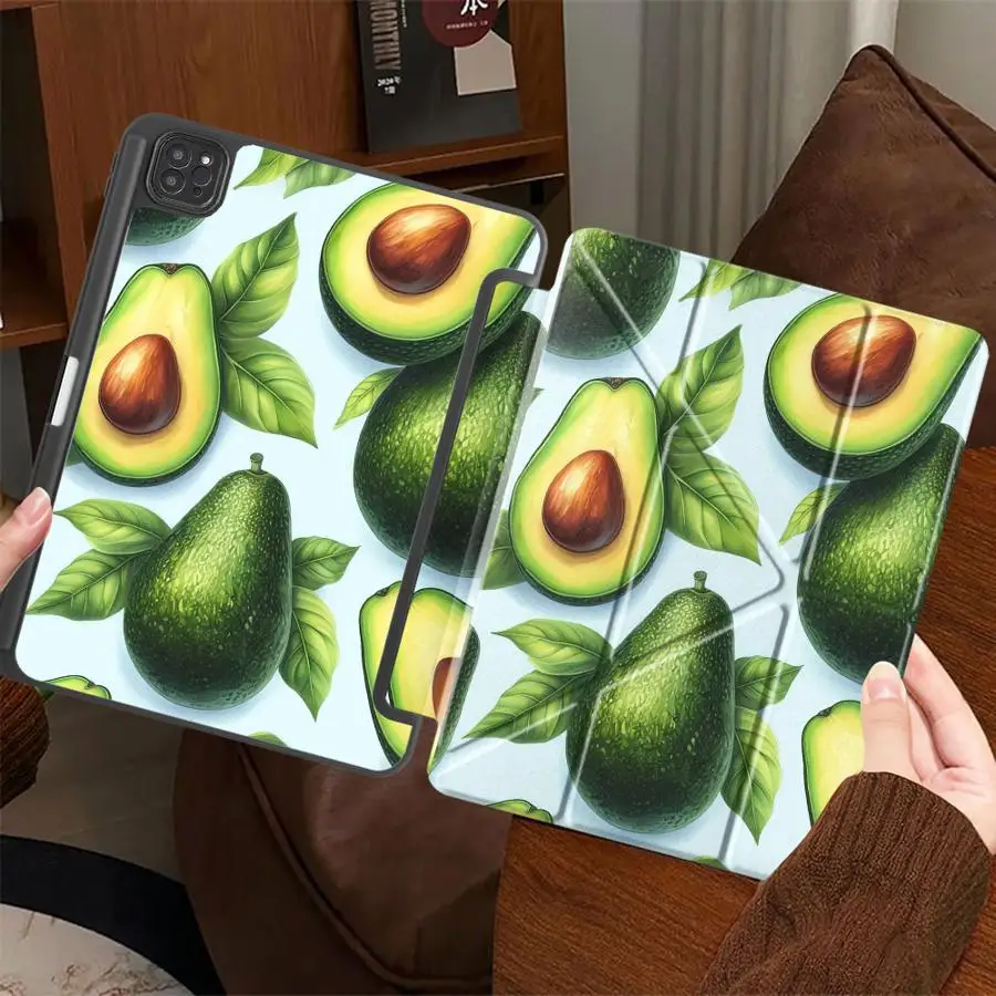 

Чехол для планшета iPad Pro 11-го, 10-го, 9-го, 8-го, 7-го поколений, 12.9 дюймов, Air 4, 5, M3, M2, M4, 11 дюймов Pro 2025, Mini 6, 7, с держателем, цвет авокадо