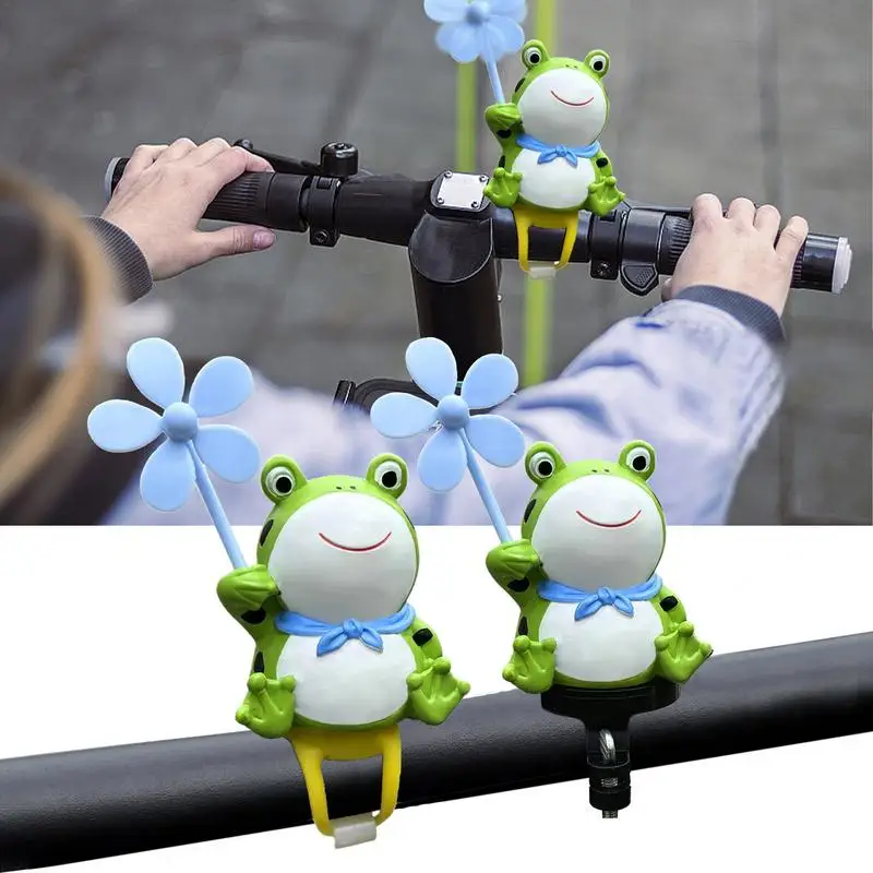 Cycle Handlebar Decoration Windmill Cycle Handlebar Decoration Resin Cycle Handlebars Mount Frog Doll Windmill Cycle Handlebar