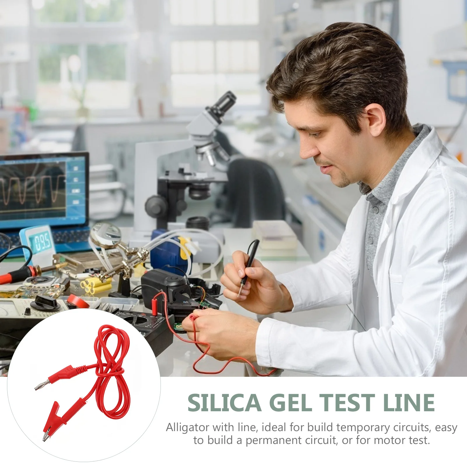 

1Pcs 4Mm Stackable Banana Plug to Alligator Clip Test Probe Lead for Temporary Circuits Motor Testing Electrical Multimeter Test