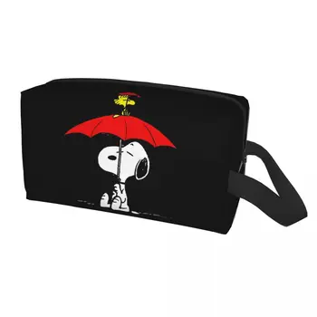 Custom Snoopys Dog Umbrella Cosmetic Bag Women Kawaii Big Capacity Makeup Case Beauty Storage Toiletry Bags