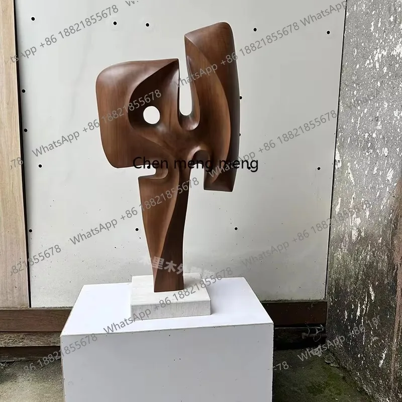 Office building porch decorative ornaments Hotel sales office Abstract wood carving handicrafts, sculpture art decoration